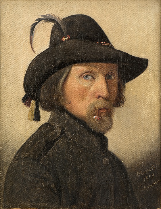 Ditlev-Blunck-Selvportræt-som-friskarer-1848.-Nivaagaards-Malerisamlin