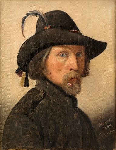 Ditlev-Blunck-Selvportræt-som-friskarer-1848.-Nivaagaards-Malerisamlin